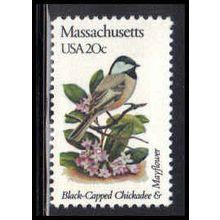 1973A 20c Birds/Flowers of Massachusetts Fine MNH Dry Gum V2911