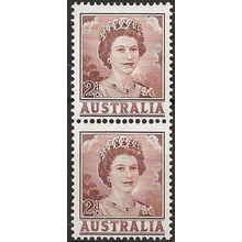 Australia 1962 SG309a 2d Brown Coil Pair Light Mounted Mint .