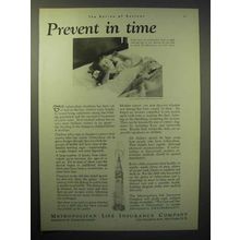 1930 Metropolitan Life Insurance Ad - Prevent in Time
