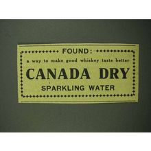 1942 Canada Dry Sparkling Water Ad - Found