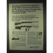 1972 Winchester Ad - Model 70 and 52 Target Rifles