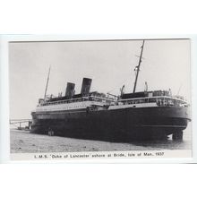 LMS Duke of Lancaster Ashore at Bride Isle of Man Reproduction Postcard 656X