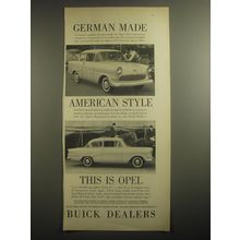 1959 Opel Rekord 2-Door Sedan Ad - German made American Style This is Opel