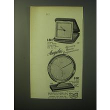 1948 Angelus Alarm Clocks Ad - models 287 and 703 - Accuracy Beauty