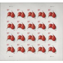 Pears 10 Cent Stamp In Sheet of Twenty Postage Stamps Scott 5178