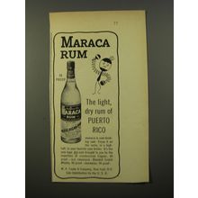 1954 Maraca Rum Ad - The light, dry rum of Puerto Rico