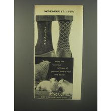 1956 Exeter Hose Ad - Enjoy the luxurious softness of genuine lamb's wool