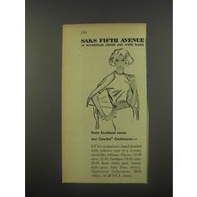 1956 Saks Fifth Avenue Fashion Ad - From Scotland come our Caerlee Cashmeres