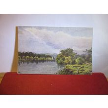 HALTON WATER & CHURCH, LANCASTER, LANCASHIRE unused antique postcard A L Price =