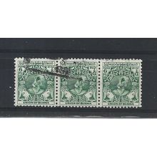 Burma.SG101 6p Dancer (Green) Strip of 3.Fine Used.Jul25