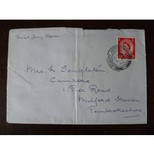 1952 GB Wilding Definitive 2 1/2d FDC Ledbury Herefordshire cancel single stamp