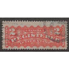 Canada 1889 R2 2c Orange-Red REGISTRATION Stamp Fine Used..