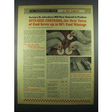 1955 Purina Bite-Size Checkers Chicken Feed Ad
