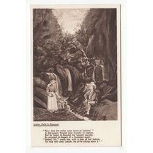Lodore Falls in Summer Verse Lake District Postcard Cumbria