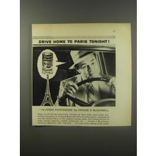 1956 Crosse & Blackwell Vichyssoise Soup Ad - Drive home to Paris tonight