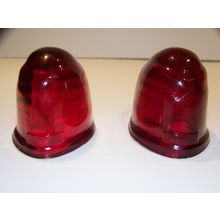 VINTAGE GLASS LENSES CAB LIGHTS FENDER TURN SIGNALS RAT ROD 2 RED