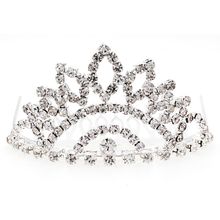 Small Tiara w/ Comb - Clear Crystal Stones - TA-60431CR-S