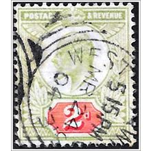 1902 King Edward VII 2d green/red Used (as picture) C2-7
