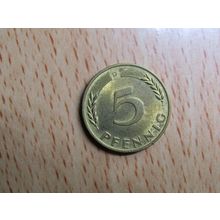 1968d 5 Pfennig Germany Coin