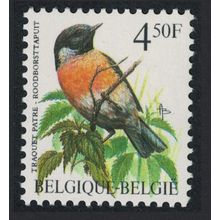 Belgium Common stonechat Bird Buzin 'Traquet patre' 4f.50 1990 MNH SG#2848a