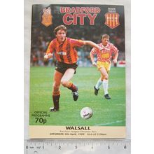 1989 programme Bradford City v. Walsall