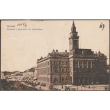 Kossuth Lajos-utca és Városháza, Újvidék, 1916 - Vasúti Levelezőlap