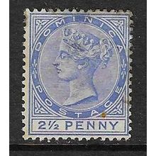DOMINICA 1886-90 QV 2½d MINT HINGED SG23 grubby & thin seen