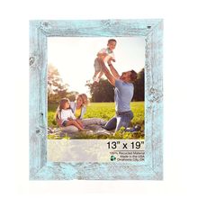 13 X 19 Rustic Farmhouse Light Aqua Blue Wood Frame