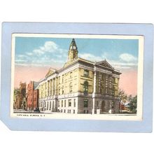 New York Elmira City Hall Street Scene Intersection w/Old Car ny_box3~1088