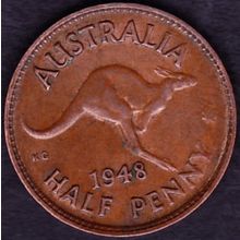 1948 Y. Australia 1 Half Penny Coin