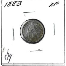 1883 US Silver Seated Liberty Dime XF