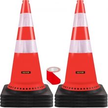 Safety Cones, 8 x 30" Traffic Cones, PVC Orange Construction Cones, Reflecti...