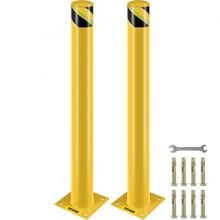 Safety Bollard, 42 Inch Height Bollard Post, 4.5 Inch Diameter Steel Pipe Sa...
