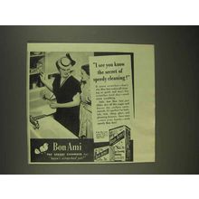 1945 Bon Ami Cleanser Ad - Secret of Speedy Cleaning