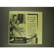 1945 Bon Ami Cleanser Ad - You Made That Tub Sparkle