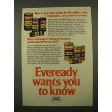 1975 Eveready Batteries Ad - Get More Power