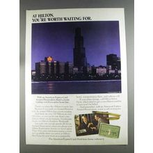 1980 American Express Card Ad - At Hilton You're Worth
