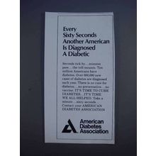 1980 American Diabetes Association Ad - Sixty Seconds