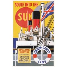 Union Castle Line England & South East Africa Ship Poster Postcard