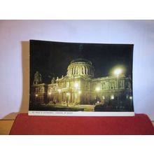 ST PAULS AT NIGHT, LONDON used postcard Colourmaster 1981 pm =