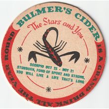 BEER MAT - BULMERS CIDER - THE STARS AND YOU - (Cat 0026) - (1958)