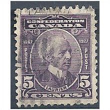 Canada 1927 SG269 5c Violet Good Used (thin)