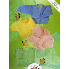 Vintage Child Knitting Pattern Cardigans Sweaters Choices 0-2 years Floral Fans