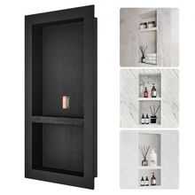 Shower Niche Ready for Tile 16" x 32", Double Shelf Organizer, Square Corner...