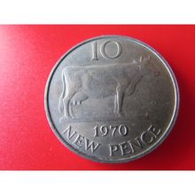 1970 GUERNSEY TEN NEW PENCE FREE POST. W