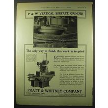1922 Pratt & Whitney Vertical Surface Grinder Ad