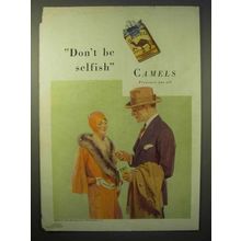 1929 Camels Cigarettes Ad - Don't be Selfish