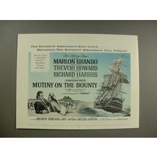 1963 Mutiny on the Bounty Movie Ad - Marlon Brando