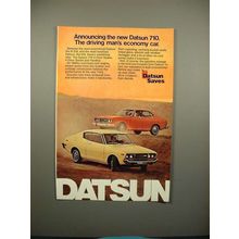 1974 Datsun 710 Car Ad - Driving Man's Economy Car