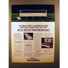 1980 RCA Selectavision 650 Video Cassette Recorder Ad